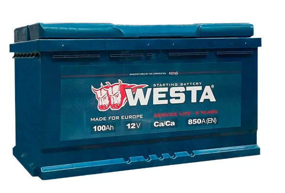 Акумулятор автомобільний Westa 6CT-100 АзЕ 100Ah 850A 12V «+» праворуч (WPR1000L5)